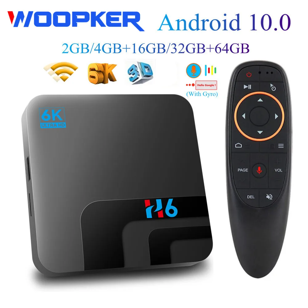 H6 TV Box Android 10 4GB 64GB 32GB 6K 3D Video HD Media Player 2.4G 5GHz Wifi Bluetooth Set top box Voice Control Smart TV Box| | - AliExpress