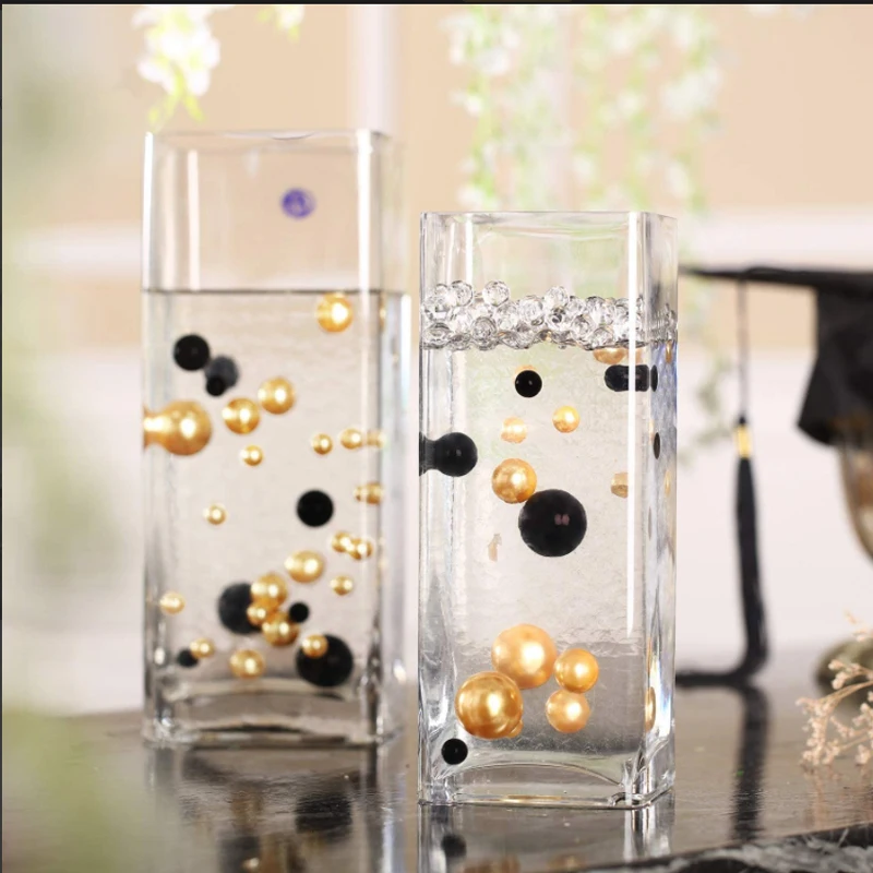 168pcs Floating Pearls Vase Filler Beads Heart Centerpieces Beads No Hole  Faux Beads Water Candle Beads for Makeup Brush Holder - AliExpress