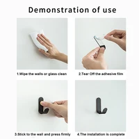 6Pcs Self Adhesive Strong Wall Hooks Towel Hook Door Hanger Key Bag Coat Hook Holder Kitchen Bathroom Accessories Home Organizer 3