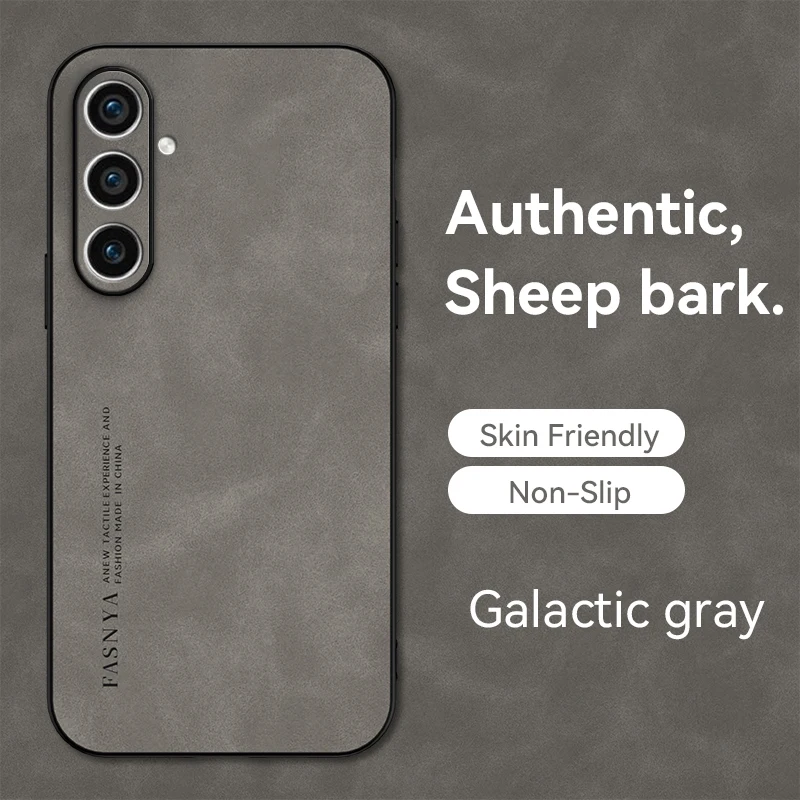thumbnail image 1 of Sheepskin Leather Case For Samsung Galaxy S23 S23Ultra S22 S21 S20 S10 S9 Plus S23FE Note 20Ultra 10 9 8 Luxury Matte Back Cover, 1 of 5