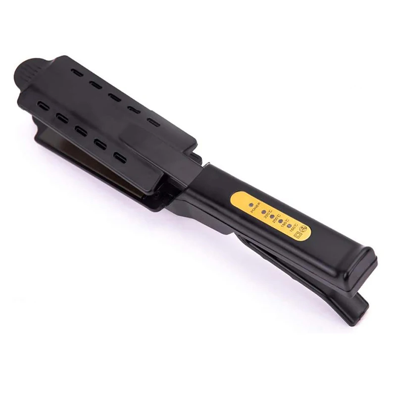 Professional Titanium Alloy Hair Straightener Wide Plate Flat Iron Temperature Adjustable With Venting Hole Straightening Iron