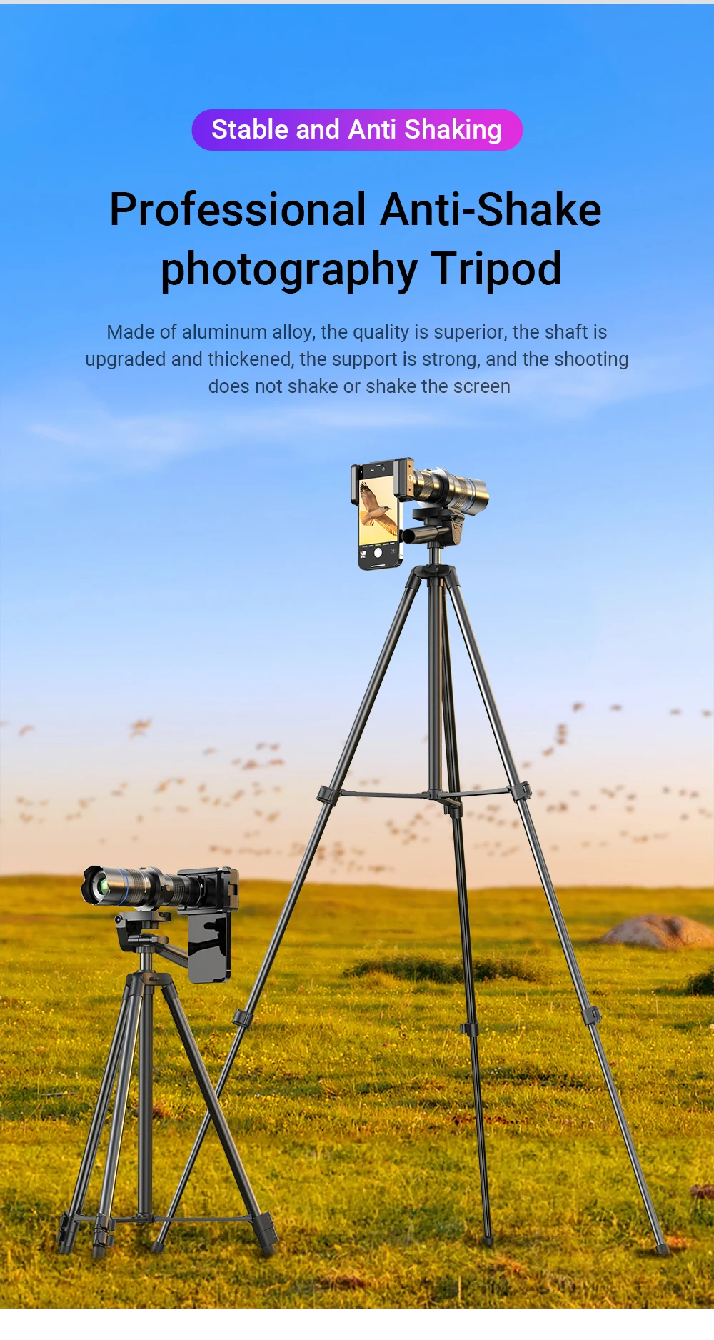HD Metal 20-40x Zoom Telescope Telephoto Lens Phone Camera Lens With Extendable