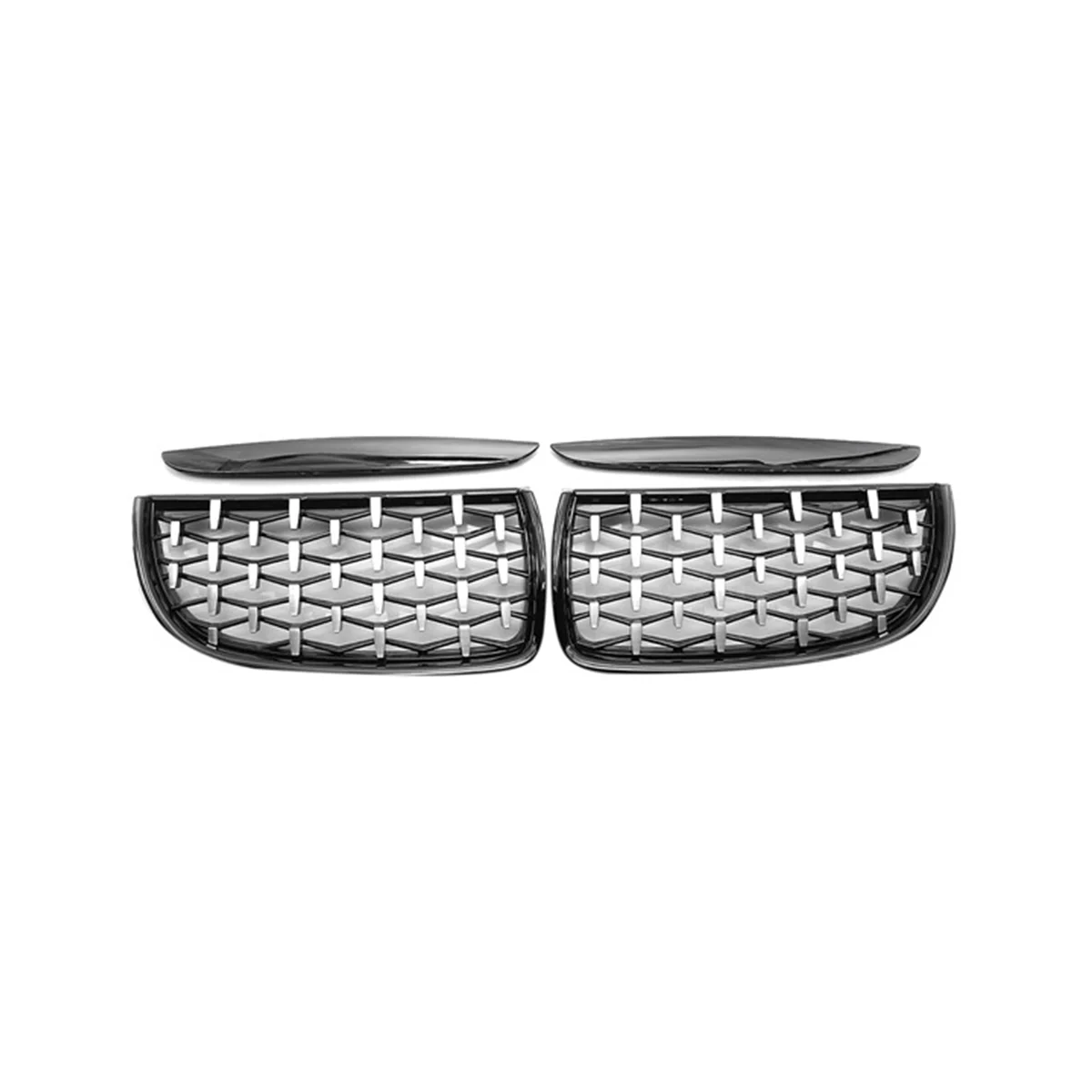 

Car Chrome Glossy Black Front Hood Kidney Grill Mesh Sport Racing Grills for BMW 3 Series E90 E91 2005-2008