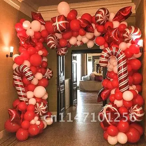 

Рождественская гирлянда с воздушными шарами, 128 шт., в подарочной коробке, конфетница для дома, новогоднее, Рождественское украшение