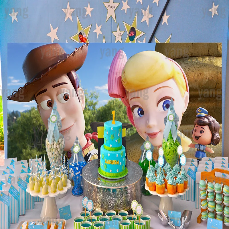 Disney Custom Outdoor Park Toy Story Bo Peep Woody Happy Birthday Party Decor Forniture Banner Photo Background Kids Background