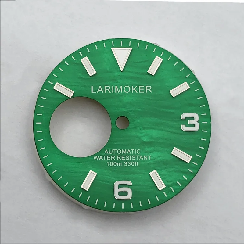 LARIMOKER 29 mm grau-weiß-orangegrünes, leuchtendes, hohles NH38-Zifferblatt, passend für 3/3,8 O'Clock NH38A-Gehäuse – Detail 8