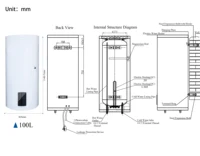 Chauffe-eau solaire intelligent 100L pour usage domestique, camping-car et hôtel, réservoir intérieur en titane, haute efficacité énergétique, contrôlé par application 3