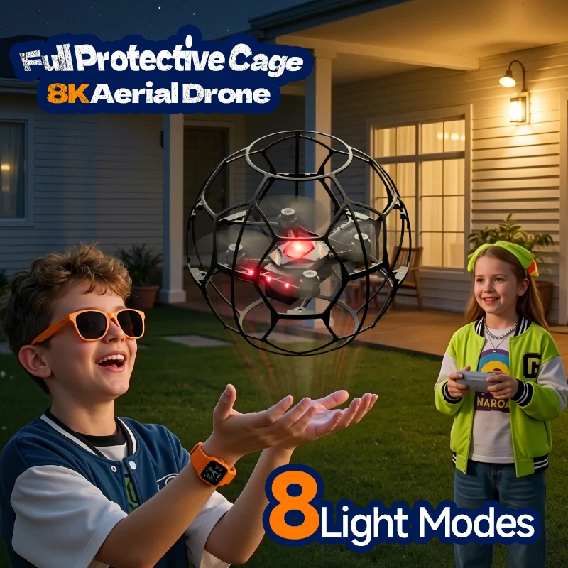 Drone V51 avec caméra FPV HD, protection 3D, pour enfants