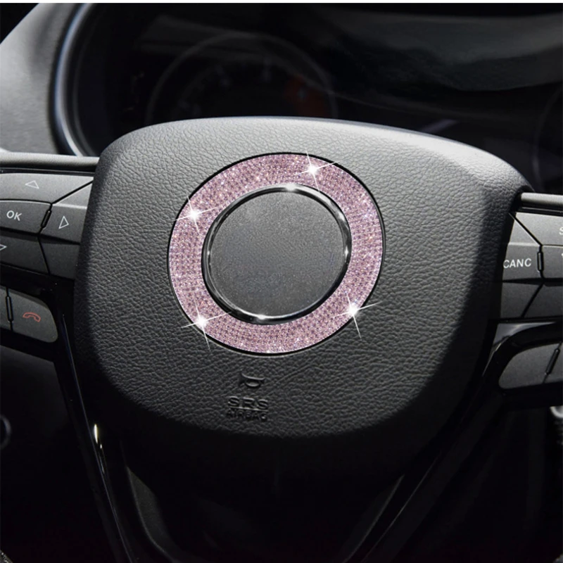 Adesivo Volante Bling Bling Con Strass E Cristalli - Accessorio Auto Fai DaTe - Compatibile Con Logo Ford