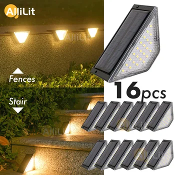 AlliLit 1~16 pezzi LED luce solare per gradini lampada da esterno impermeabile per ponte solare scala patio decorazione del giardino vialetto 1
