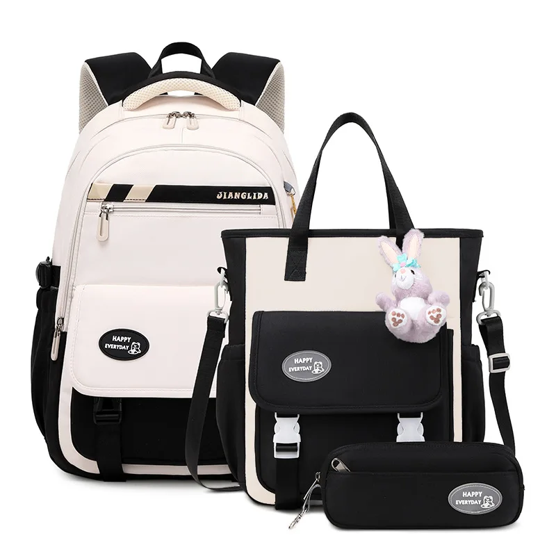 Girls Backpack for Elementary Kids School Bookbag 3pces/Set simple Children Backpacks for Girls waterproof Primary School Bag 1