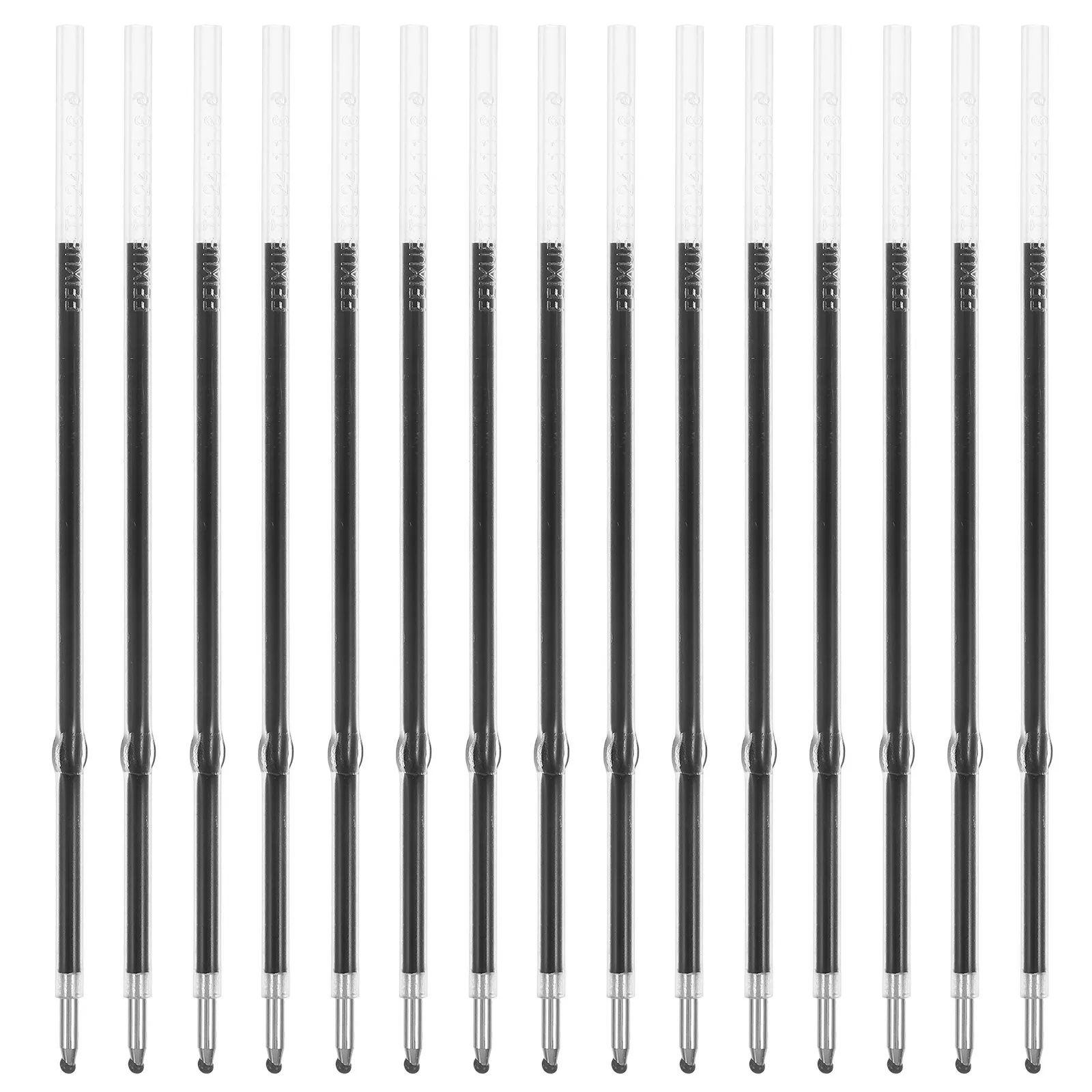 100Pcs 개폐식 펜 리필 0.7mm 중간 포인트 검정 잉크 유니버설 핏 부드러운 쓰기 빠른 건조 사무실 학교 용품