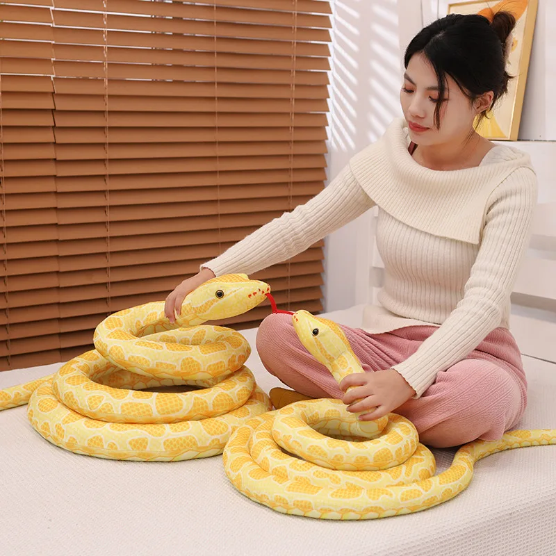 Big Size Simulated Python Plush Toys Giant Snake Cobra Long Stuffed Plushie Pillow Home Decor Boys Exquisite Cirthday Xmas Gifts