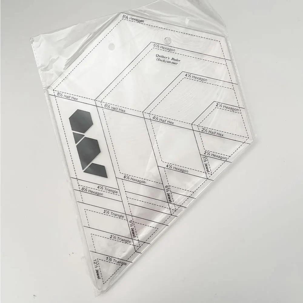 Transparent Quilting Sewing Patchwork Craft Scale Ruler Hexagon Diamond ...