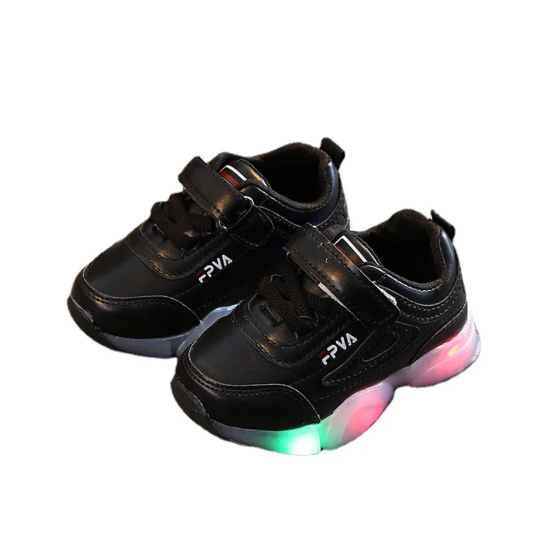 Child Sport Shoes Spring Luminous Fashion Breathable Kids Boys Net Shoes Girls LED Sneakers with Light Running Zapatillas