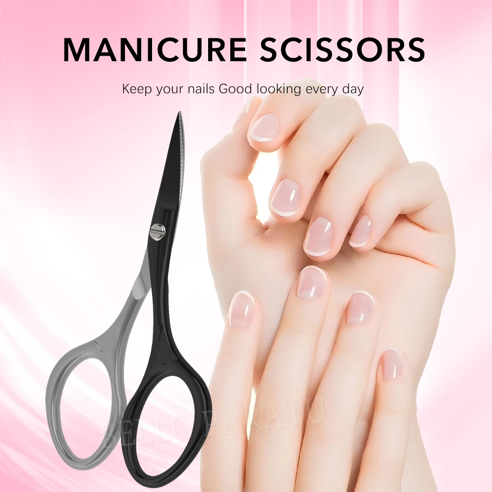 1Pcs Nail Scissors Sharp Curved Blade Toenail Fingernail Scissors Manicure Pedicure Tools Stainless Steel Nail Cutter