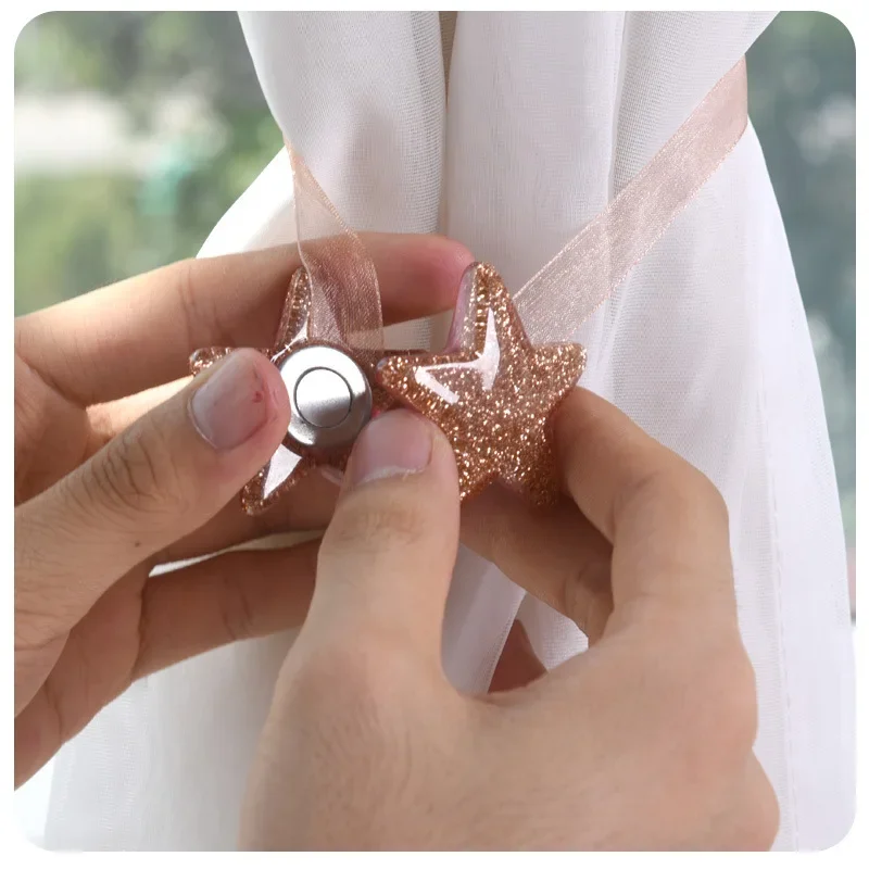 Magnetic Pentagram Curtain Tie Rope tieback Accessoires Backs Holdbacks Buckle Clips Hook Holder Home Decor Curtain Ring