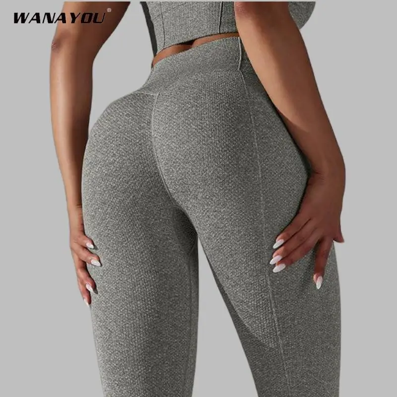 

WANAYOU Yoga Set Seamless Women's Sportswear Workout Clothes Athletic Wear Legging Fitness Bra Crop Top Long Sleeve Sports Suits