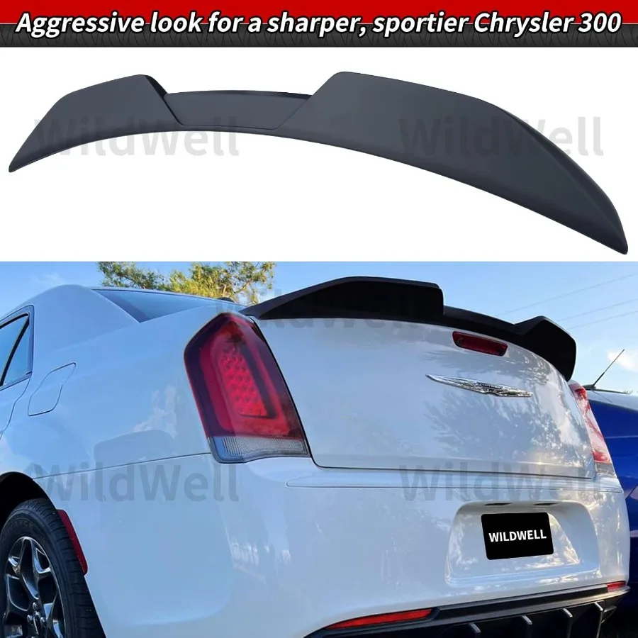 Rear Trunk Spoiler for 20112023 Chrysler 300 300C 300S Touring Limited Highkick Duckbill Style Wing with ABS Material in Matte
