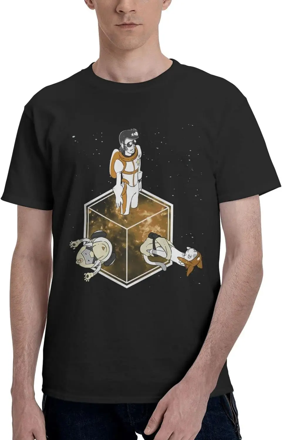 

Anime Space Dandy T Shirt Boy's Summer Round Neck T-Shirts Casual Short Sleeves Tee Black