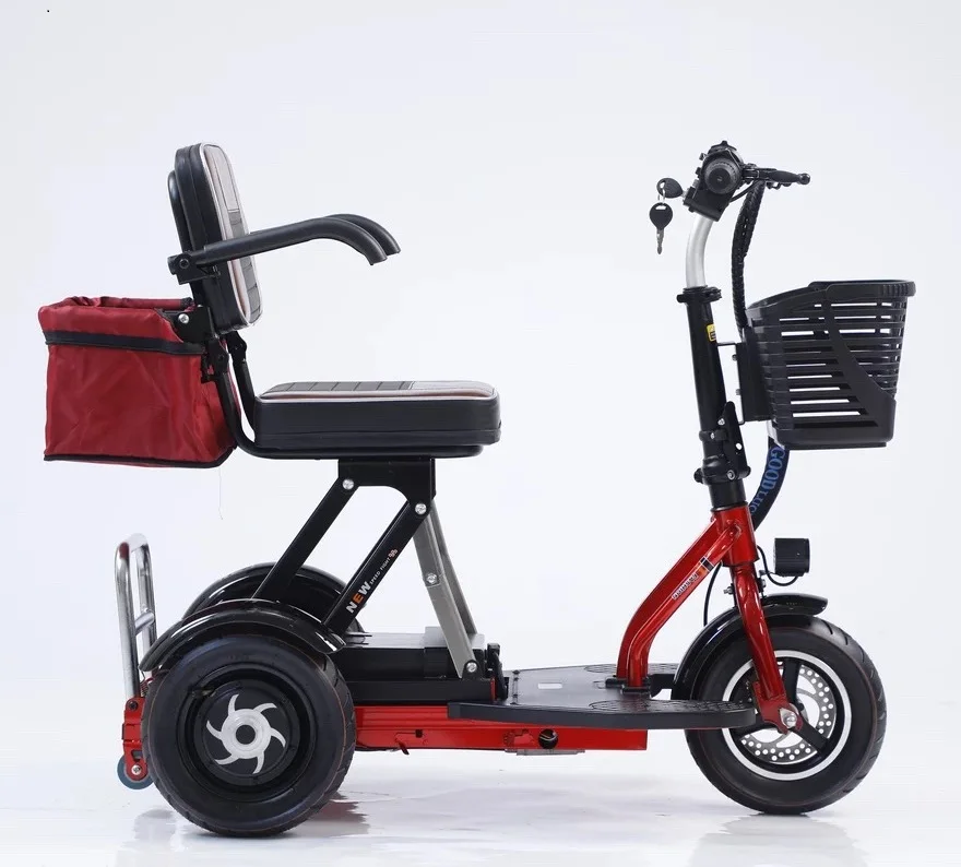 dual double motor cheap elderly enclosed foldable mobility electric tricycles three wheel scooters 3 wheel bike for disabled