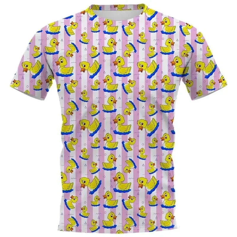 Short Sleeve T Shirt Cartoon Little Yellow Duck 3D Print T-shirt