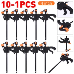 4 Inch Clip Quick Ratchet Release Speed Squeeze Wood Working Work Bar F Clamp Clip Kit Spreader Gadget Tools DIY Hand Tool