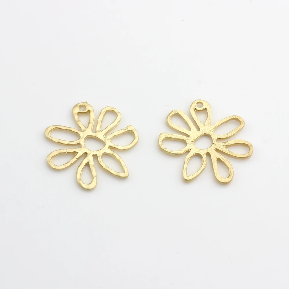 Zink-legierung Farbe Spray Farbe Hohl Blumen Charms Stecker 6 teile/los Für DIY Ohrringe Schmuck Machen Zubehör – Detail 10