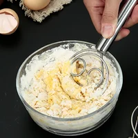 Jxmall-Fouet à pâte en acier inoxydable, mélangeurs de farine avec trou de confrontation, outils de cuisine pour la cuisson de gâteaux, nouveau 1