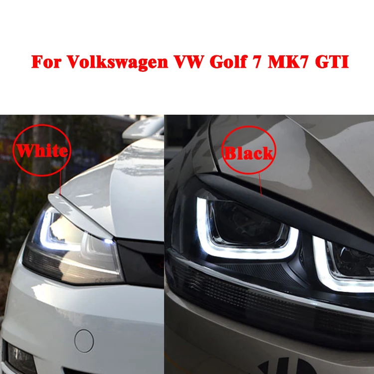 High Quality Headlights Eyebrow Eyelids Abs Chrome Trim Cover Sticker For Volkswagen Vw Golf 7