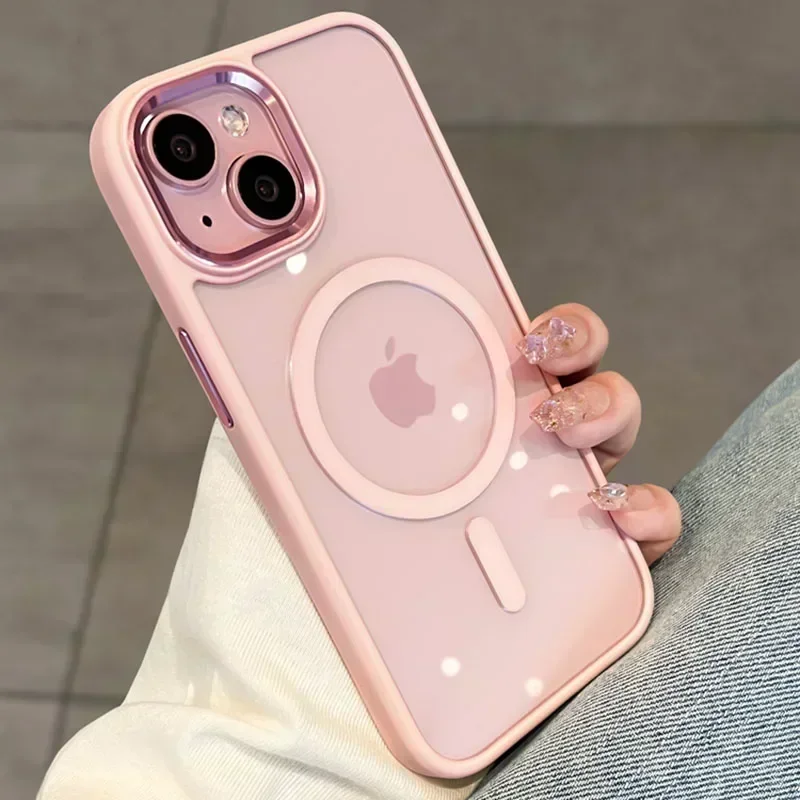 Magnetic Luxury Clear Armor Case with Wireless Charging Compatibility & Shockproof Bumper