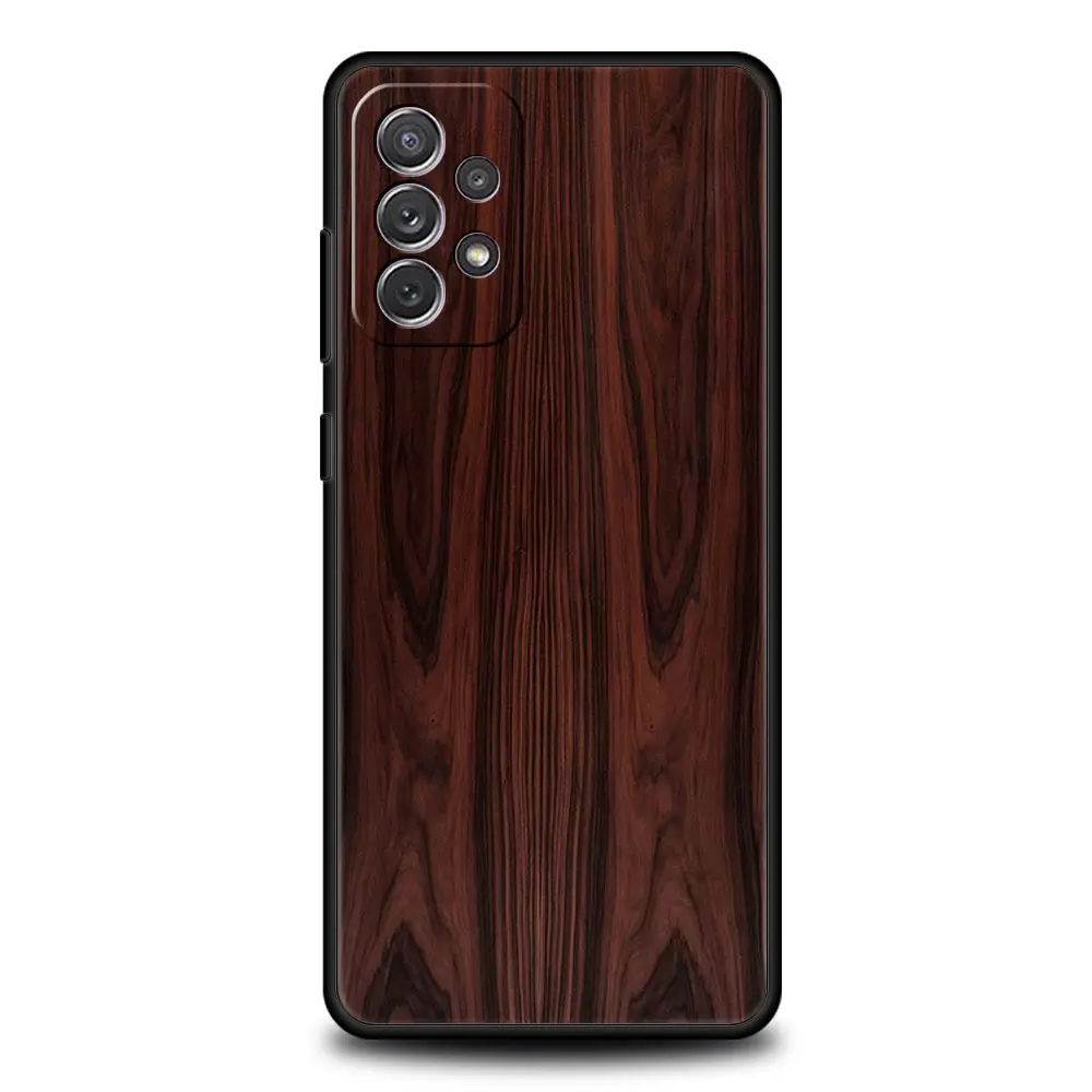 Custodia per telefono in legno intagliato per Samsung Galaxy A51 A71 A41 A31 A21S A11 A01 A03S A12 A23 A53 A32 A52 A13 5G Cover morbida in Silicone Coque - immagine 5