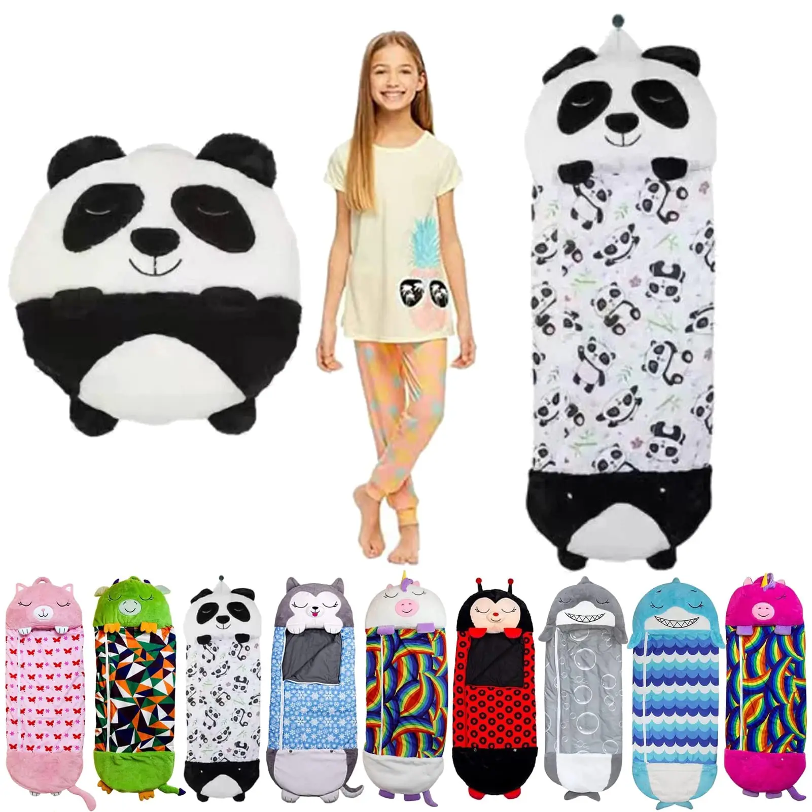 

Kids Sleeping Bag, Animal Soft Slumber Bag for Naptime, Cozy Slumber Bag with Lining for Kids, Toddlers, Boys, and Girls