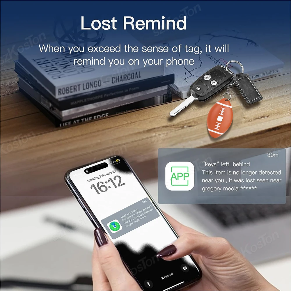 Smart Mini GPS Tag Compatible with iOS Find My APP Rugby Shape GPS Tracker Luggage Wallet Key Finder