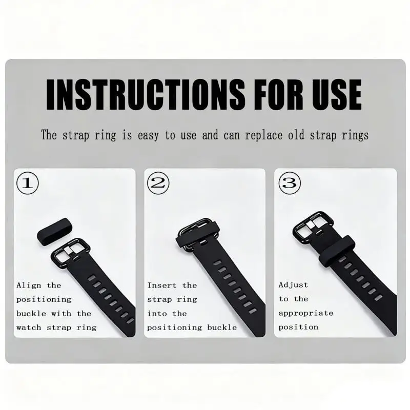 Durable Black Silicone Watch Strap Loops - Premium Rubber Bands Accessory Holder (Various Sizes)