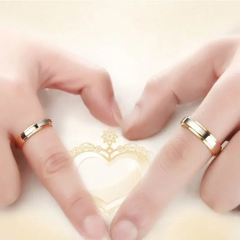 Couples rings stainless steel ring finger ring wedding rings wedding ring Fashion Simple Men and Women's Jewelry Gift