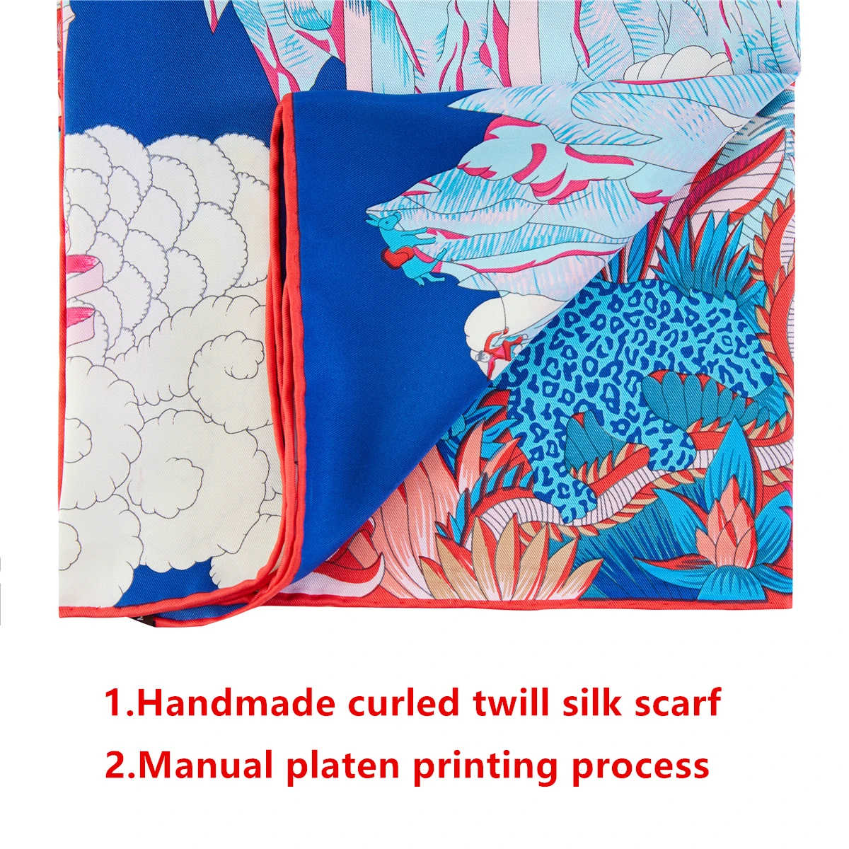 90cm Brand Hijab Scarf Women Bandana Handmade Curled Twill Silk Square Scarf "The universe disposition" Foulard Head Scarves 6