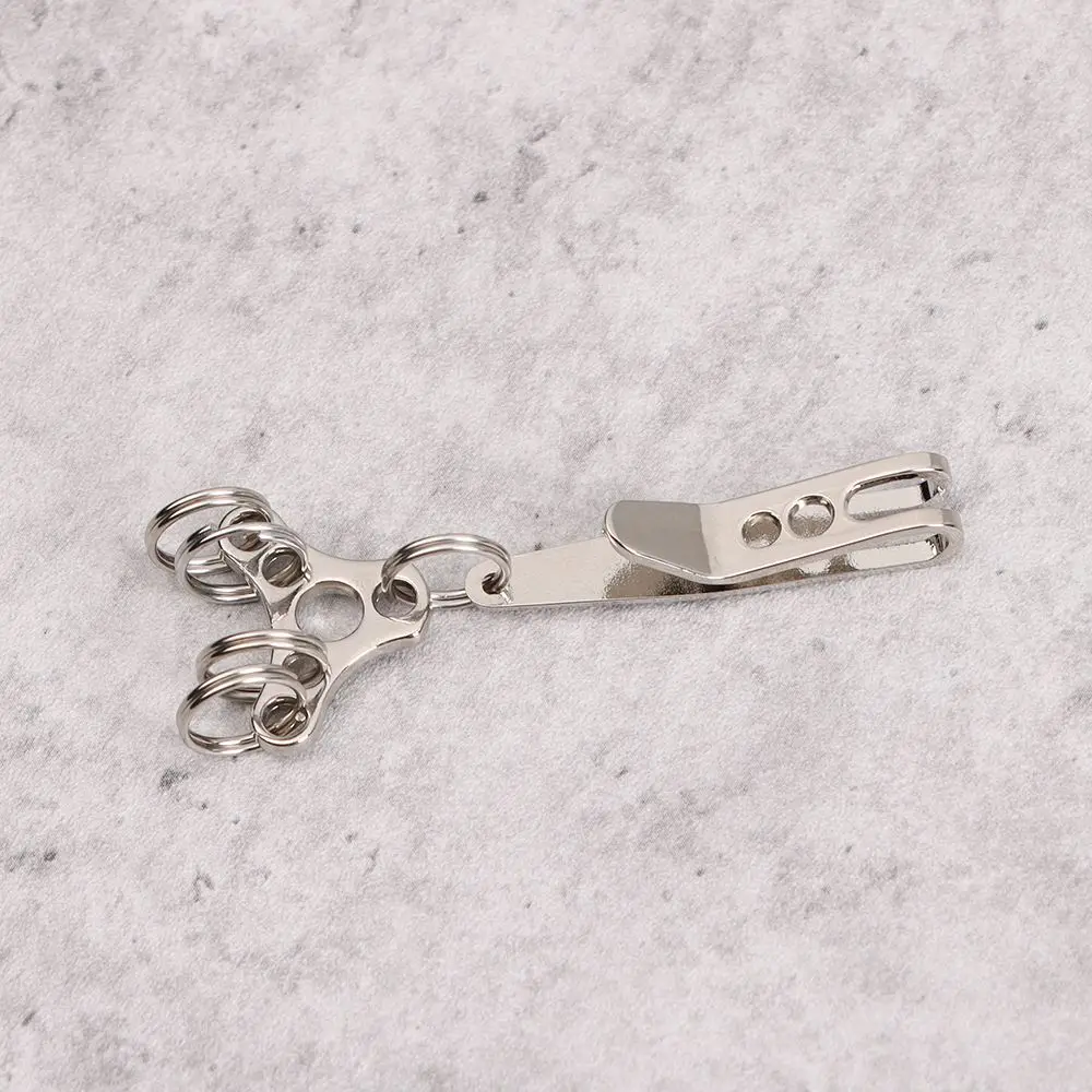 Multistyles EDC-Tasche aus Edelstahl 301 mit Schlüsselring, Karabinerhaken, Camping-Multifunktionswerkzeug, Aufhängeclip und Schnellverbindungswerkzeug_voghion.com