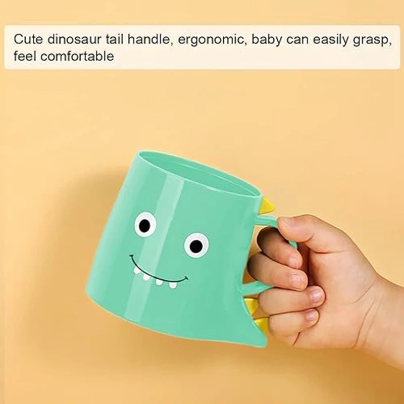 2PCS PP Mouthwash Holder Cute Dinosaur Mouthwash Cups Bathroom Toothbrush Cup Durable Bathroom Toothbrush Cup A