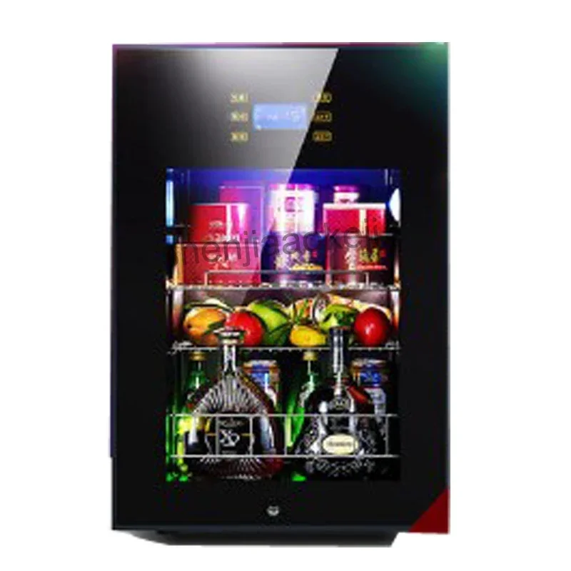 62L Cold Storage Refrigerator Wine Refrigerators Transparent Glass Door Tea Drinks Freezers -5to10 Degrees C Food Sample Cabinet
