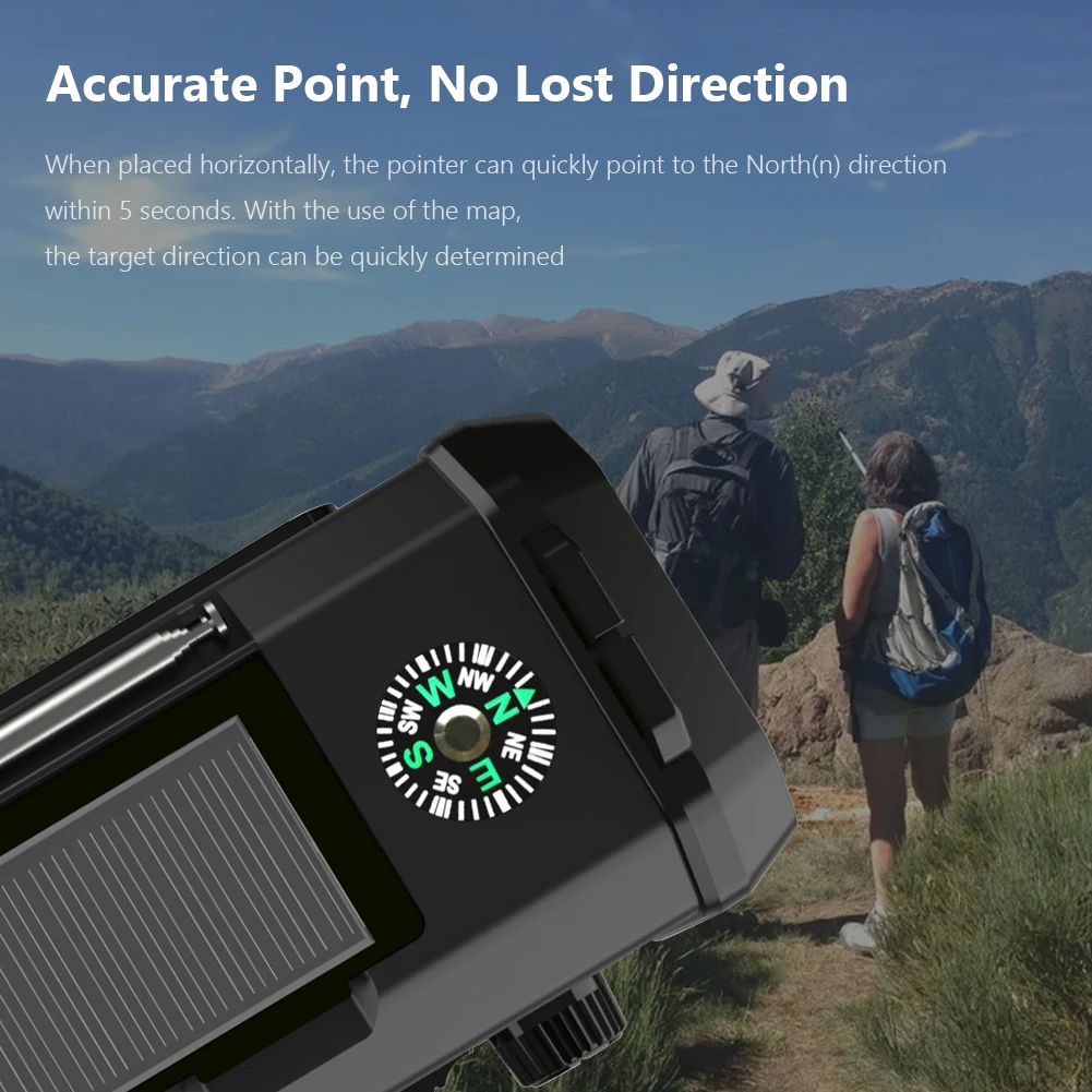 Radio Solare Di Emergenza 10000 MAh - AM/FM, Torcia, Power Bank - Per Campeggio E Emergenze - Foto 11