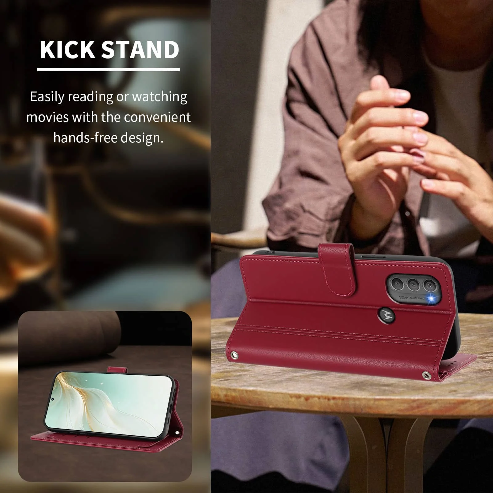 Slim Flip Magnetic Clasp Wallet Case with Enhanced Protection