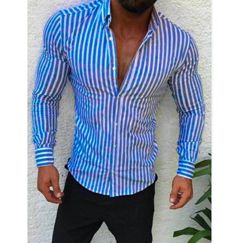 

Streetwear Men Spring Summer 2023 Long Sleeve t Shirt Top Casual Cardigan Men Clothing Fashion Striped Printed Formal Shirt
