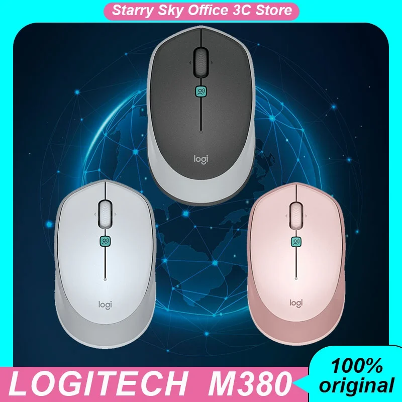 Мышь Logitech M380 Беспроводная с голосовым входом, легкая портативная игровая офисная мышь с долгим сроком службы, подарок для ноутбука