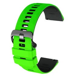 Silicone Sport Strap - Versatile 20mm/22mm Bracelet Accessory - 1Pcs 22mm (1 - Deep Green Black)