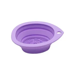 Silicone Foldable Makeup Brush Cleaning Pad - Portable and Efficient Cleaning Tool (PURPLE)