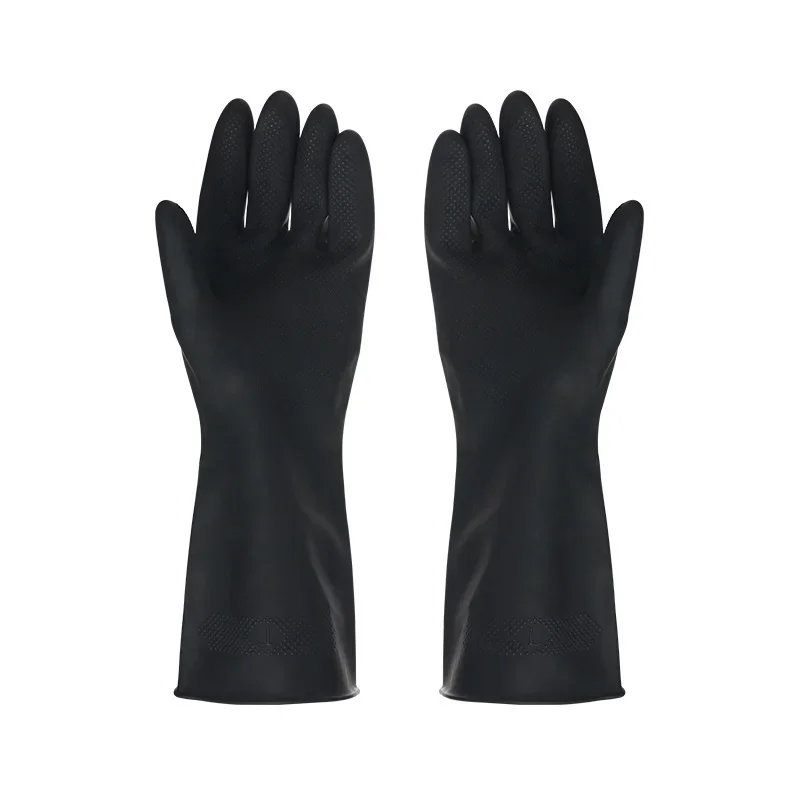 1 Pair Black Gloves Home Washing Cleaning Gloves Garden Kitchen Dish Fingers Rubber Dishwashing Household Cleaning Gloves