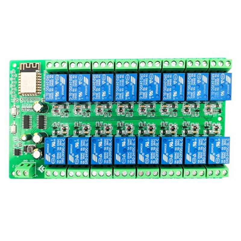 

RISE-ESP8266 WIFI 16 Channel Relay Module ESP-12F Development Board Power, 16 Way Relay Module, Supply Mode 24V/10A