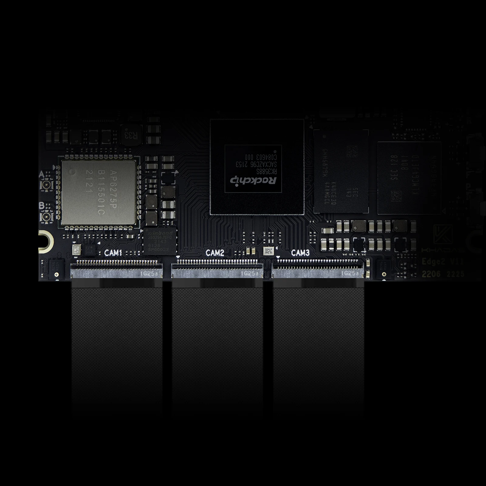 Khadas Edge2 RK3588S ̱  ǻ, 8 ھ 64 Ʈ CPU, ARM Mali-G610 MP4 GPU, 6 TOPS AI NPU, Wi-Fi 6, B