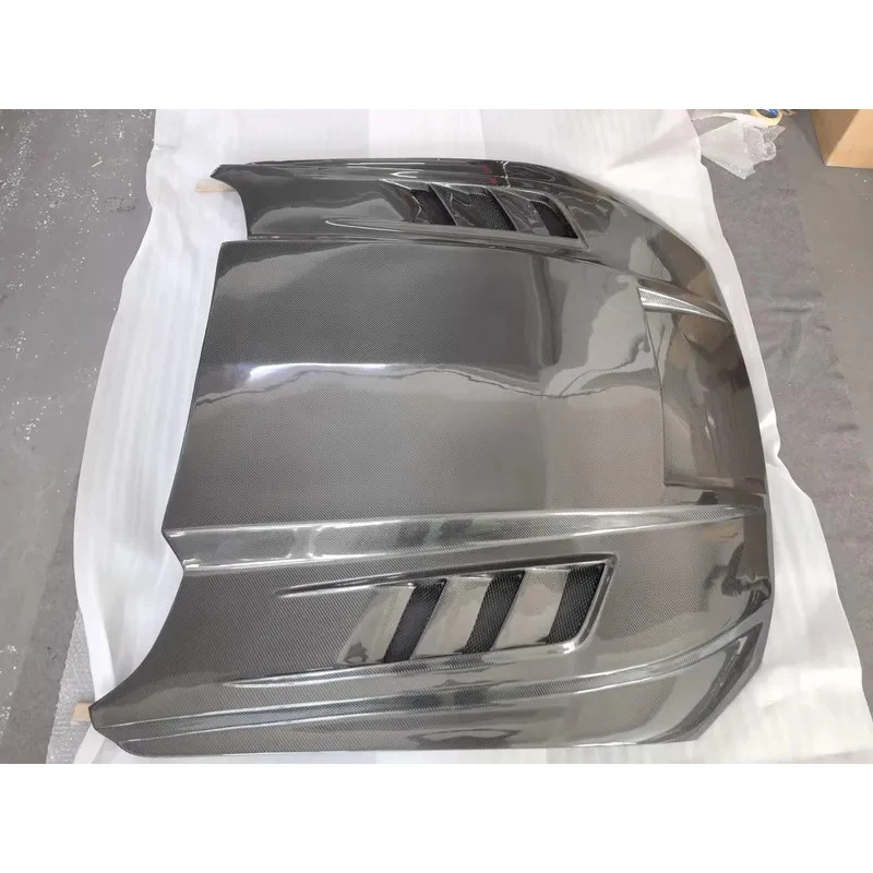 머스탱 2018-2022 프론트 엔진 보닛 후드용 최고급 카본 파이버, 실제 차량에서 테스트 및 검증 완료.